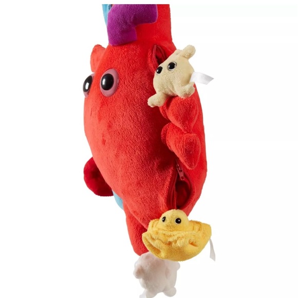 GIANTmicrobes Deluxe 15" Heart with Blood Cells Plush, Heart Stuffed Animal, - Picture 4 of 7